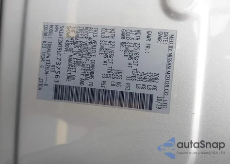 2020 Nissan Rogue S Fwd из США, поврежденный, VIN 5N1AT2MT9LC737563